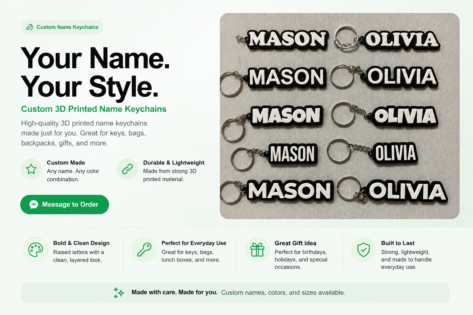 Custom Name Keychains